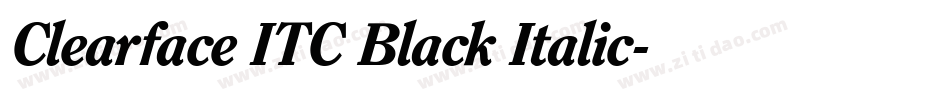 Clearface ITC Black Italic字体转换
